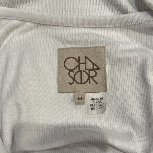 CHASER white tank top with ruched/ tie detail size medium / white - Picture 3 of 10